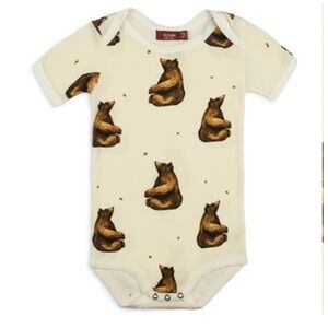 MILKBARN HONEY BEAR BAMBOO SHORT SLEEVE ONE PIECE